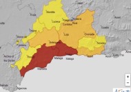 西班牙气象地图显示太阳海岸出现“红色预警”，引发更多洪水担忧